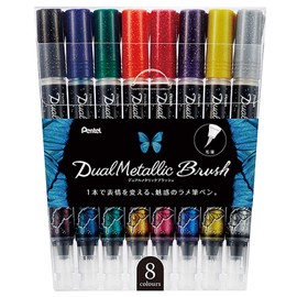 Pentel GFH-D8ST Dual Metallic Blush, Set of 8 Colors