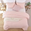 ROSGONIA King Size Comforter Set Blush, 3pcs (1 Boho Grey