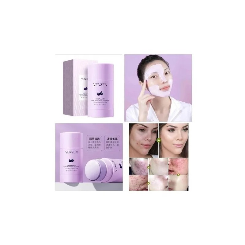 Mascarilla Facial Sólida Veze Eggplant Berenjena 40g Hidratante Limpieza