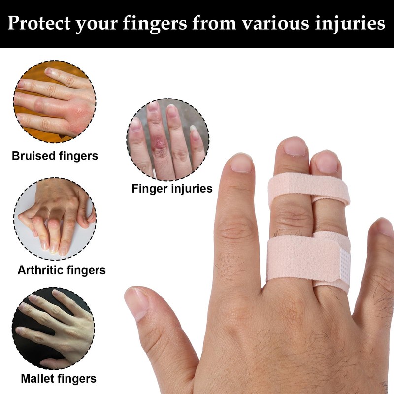BOXOB 10pcs Buddy Straps for Fingers, Reusable Finger Buddy Splints