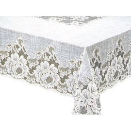 明和グラビア MEIWA マイパールレーステーブルクロス(1枚物) クララシリーズ ニューアメリカン 132cm×175cm ホワイト