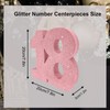 Glitter Pink Number 18 Table Centrepiece for 18th Birthday, 8"
