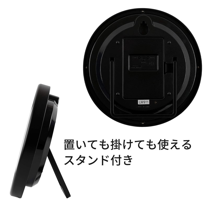 CASIO(カシオ) 掛け時計 電波 ブラック 直径21.6cm アナログ 置き掛け兼用 IQ-800J-1JF