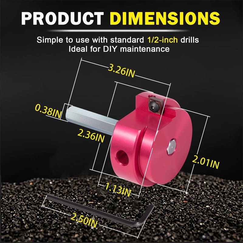 Premium 2-Inch PVC Pipe Reamer with 3/8-Inch Hex Shaft-2" Head