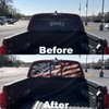 NPVU American Flag Truck Rear Window Decals - Perforated Vinyl