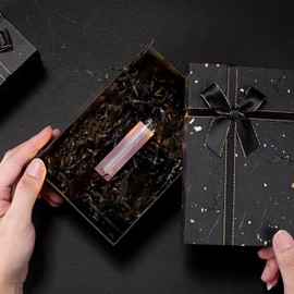 HXJDAM 150 g Shredded Paper, Filling Material for Gift DIY. Perfect Filling Material for Gift Boxes. Lush Quantity, Ideal for Decorating Gifts. (Black)