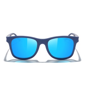 MERRY'S Unisex Polarized Sunglasses for lovers Lightweight TR90 Frame Square Sun Glasses for Men/Women (Blue&Blue Mirror, 51)