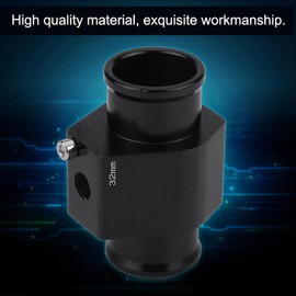 Kuuleyn Aluminium Water Temperature Connecting Pipe, Aluminium Water Temperature Connection Pipe, Hose Sensor Measuring Adapter, Black (32 mm)