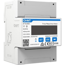 CHINT Three-Phase Rail DIN Electricity Meter with MID Certificate, for Electricity Bill, Solar Systems PV System, Electric Vehicle Charger, 3x220-380V 3x240-415V 0.25-5(80) A 50/60hz