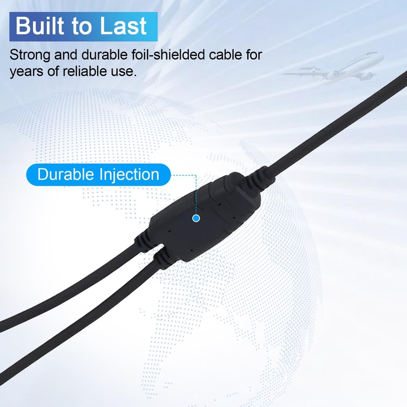 WODASEN Aviation Headset Adapter for Airbus XLR 5 Pin Head