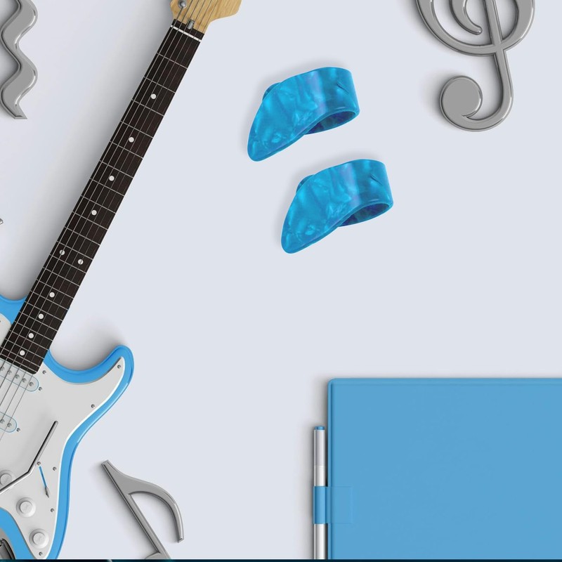 Rumyve 12pcs Medium Flat Thumbpicks,Thumb Pick Set,Medium Finger Picks,Celluloid Guitar