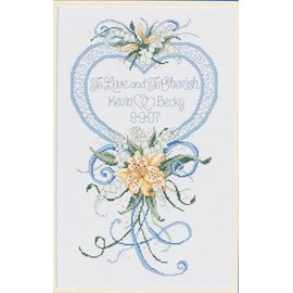 Janlynn 1-Piece Cherish Wedding Heart Counted Cross Stitch Kit