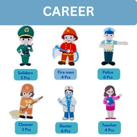 Toy O Toy Wooden Puzzle Toys for Toddlers 3 4 5 Years Old Jigsaw Puzzle Birthday Gift Learning Educational Toy for Kindergarten Preschool Puzzle Games with Storage Box (6 pcs Career)