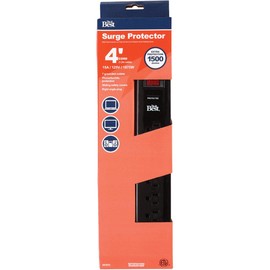 Do it Best 7-Outlet 1500J Black Computer, Phone, Or Fax Surge Protector Strip with 4 Ft. Cord - 1 Each