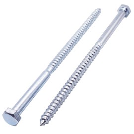 SKIR'CO (2 pcs) DIN 571 Zinc Plated Steel Hexagon Head Wood Screws M12 x 300 mm, Coach Screws, Hex Screw, Lag Bolts
