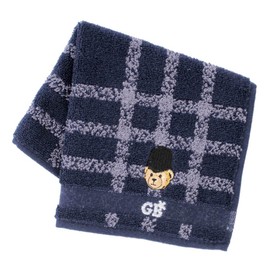 Blooming 001008-0003-03 Great British Teddy Bear Towel Handkerchief, Royal Guard, Teddy Bear Embroidery (Navy) Gentlemen, Men's Towel, Hand Towel, Approx. 9.8 inches (25 cm), navy