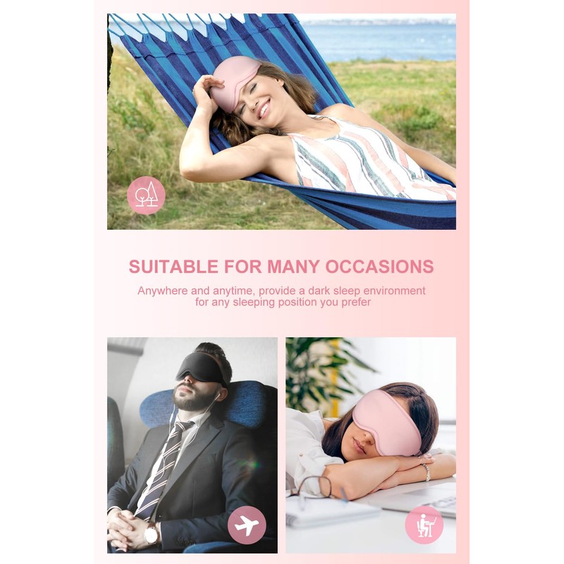 Aosun Aosun Eye Mask, 2 Pack Super Soft 3D Eye
