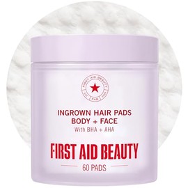 First Aid Beauty Ingrown Hair Pads Aftershave Treatment to Help Prevent Razor Bumps, Exfoliate Underarms & Bikini Area, Sensitive Skin