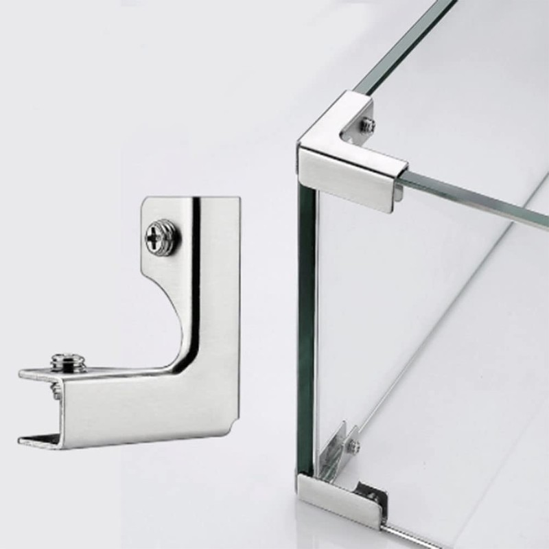 Hoopever Glass Clamp 2 Pieces Stainless Steel Glass Connector L