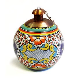 Hand Painted Mexican Table top Torch