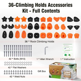 SEKKVY 36-Pack Kids Climbing Holds - Toddler Rock Climbing Toy Set with Hardware for Indoor/Outdoor Climbing Walls
