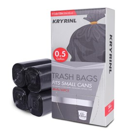 Strong Mini Trash Bags, 0.5 Gallon, 240 Counts, Small Garbage Bags for Bathroom, Kitchen, Home Trash Cans, Durable Plastic Bin Liners (Black)