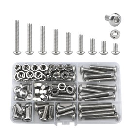 Bolts And Nuts Set, Hex Head M8 Stainless Steel Machine Screws And Round Head Hexagon Socket Bolts Assortment(12/16/20/25/30/35/40/45/50mm) (M8, Silver)