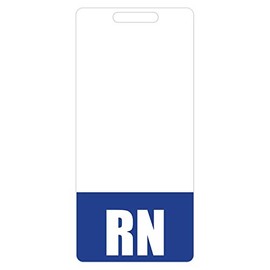 RN Badge Buddy (Blue) - Vertical Heavy Duty Badge Tags for Resident Nurses - Double Sided Badge Identification Card