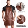 MIKI WELL Leather Welding Rustic Apron with Large Pockets and