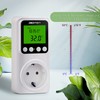 Digital Day-Night Thermostat, ℃/℉ Temperature Control, Heating/Cooling, Clock Function, 15A