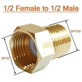 Joywayus - Válvula de Retención de Latón 1/2" Hembra a 1/2" Rosca Macho Unidireccional Antirretorno (Paquete de 2)