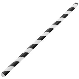 Biodegradable Paper Straws Black and White, Pack of 250
