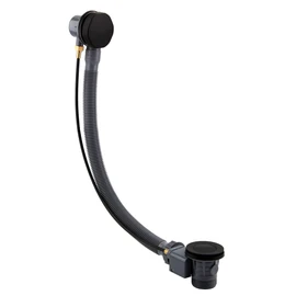 ENKI, W54, Matt Black Bath Waste with Overflow and Black Pop Up Waste