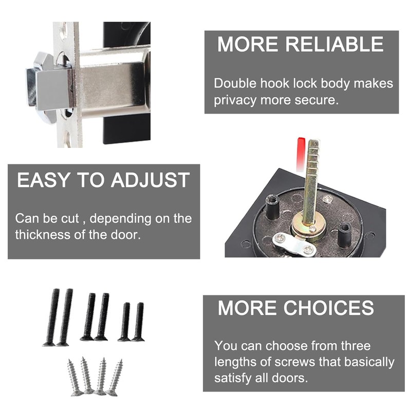 betensh Sliding Door Lock Square Pocket Door Lock with Invisible