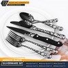 Stapava 72-Piece Black Silverware Set for 12 with Steak Knives,