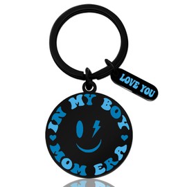 YINSSA Boy Mom Keychain Boy Moma Gifts For Birthday Mothers Day Gifts For Mom From Son Unique Moms Appreciation Gift For Women Christmas Stocking Stuffer In My Moma Era Key Ring Present