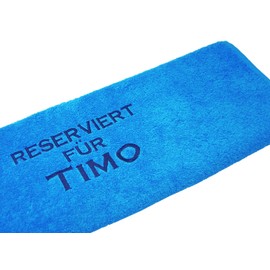 Lashuma Bath Towel 70 x 140 cm London, Bath Towel Blue - Capri, Stick Reserved for Name, Beach Towel