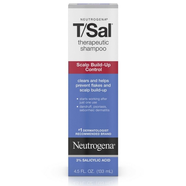 Neutrogena T/Sal Therapeutic Shampoo for Scalp Build-Up Control with Salicylic Acid, Scalp Treatment for Dandruff, Scalp Psoriasis & Seborrheic Dermatitis Relief, 4.5 fl. oz (Pack of 3)