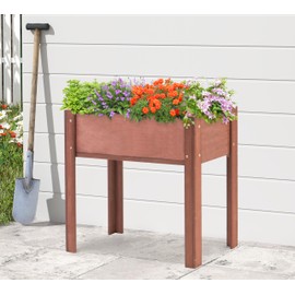 Cedar Raised Garden Bed with Legs, Elevated Planter Box for Flower/Herb/Backyard/Patio/Balcony