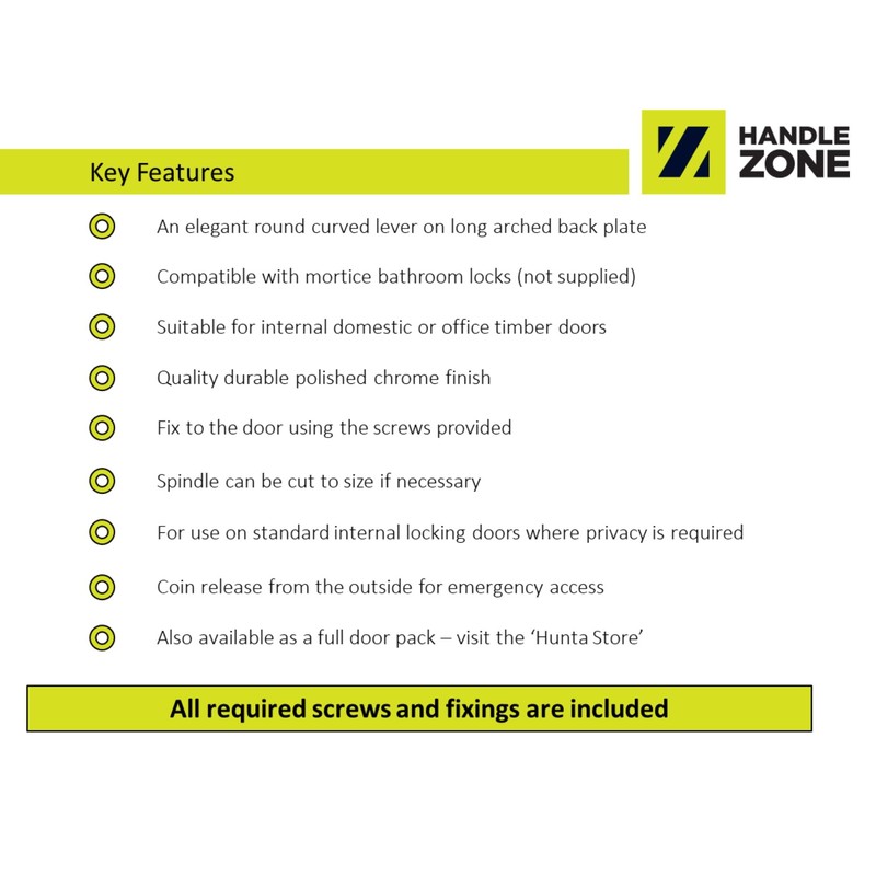 HANDLEZONE® 1 Pair of Avis Polished Chrome Bathroom WC Toilet