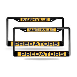 Nashville Predators Black Metal Laser License Plate Frame - Set of Two Frames