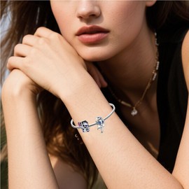 Qulmlxis 2025 Graduation Charms Compatible for Bracelets S925 Sterling Silver Charm For Jewelry Present