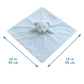 Doindute Baby Black Teddy Bear Soft Stuffed Animal Security Blanket, Plush Bear Character Lovey Blanket, Baby Shower/Nursery Gift, Newborn Infant Toddler Snuggle Blankie for Boys Girls, 14 Inches