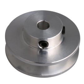 CNBTR 31x15x5mm Silver Aluminum Alloy V-Shape Groove Pulley for Motor Shaft 3-5mm PU Round Type Belt