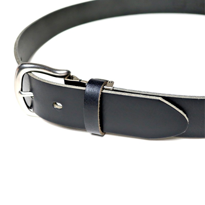 KIETH LI1003-19BLACK 1-Piece Leather Thick Belt, Wild Leather, Black, 1.4