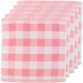Hayashi WI7003-5P02 Hand Towels, Approx. 13.4 x 13.8 inches (34 x 35 cm), Aegean Cotton Bay Checker, Pink, Pack of 5