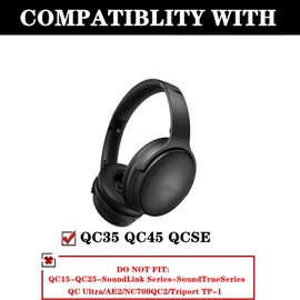 Replacement Headband Pad Kit Compatible with Bose QuietComfort 45 QC45 QC35 QC35 II SE (QC SE) Headphones, Easy DIY Assembly, Protein Leather Parts (Dark Blue)