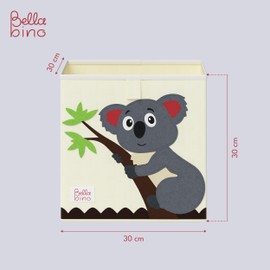 Bellabino Children's Storage Box Helmets Toy Box for Children's Room Toy Storage Koala Motif Dimensions 30 x 30 x 30 cm
