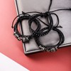 Manfnee 6PCS Braided Leather Bracelet Punk Biker Cuff Wrap Bracelets