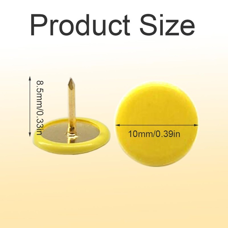 YOSAWA 150PCS Thumb Tacks Push Pins Plastic Round Head Board